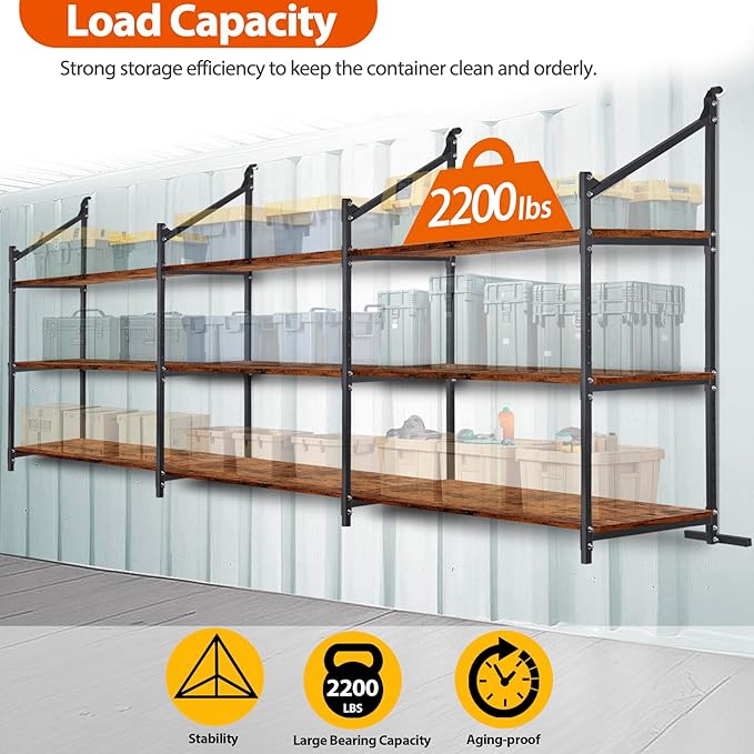 Shipping Container Shelving Storage Bracket 4Pcs Heavy Duty Cargo Shipping Container Shelf Shelving Brackets Universal