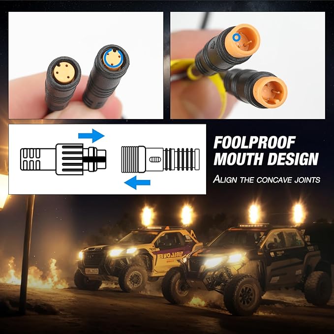 DREAMIZER 2PCS 3FT RGB Whip Lights for UTV ATV Brighter Spiral Chasing Lighted Antenna Whip for Side by Side with APP and Remote Control for Jeep Off-Road RZR Polaris Truck Car 4X4 Sand Buggy Dune