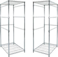 SafeRacks 2 Pack 5-Tier Steel Tote Rack - Maximize Space, Declutter, Organization, NSF Certified, Bin Storage for Garage, Pantry, Kitchen, Workspace, 5 Shelves, 31″ x 23″ x 68″, Zinc