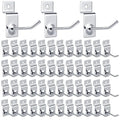 Moxweyeni 100 Pcs Heavy Duty Slatwall Panel Hooks Hanging Metal Slat Wall Hanging Hooks Silver Slat Wall Hanger Commercial Grade Slatwall Pegs Accessories for Shop Retail Display(2inch)