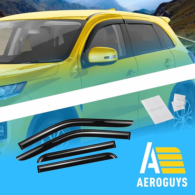 Extra Durable Window Deflectors Tape-On Window Visors Rain Guards Fit for Mitsubishi Outlander Sport 2011-2025, Sun Visors, Wind Vent for Shades, Exterior Car Accessories - 4pcs. AG0820