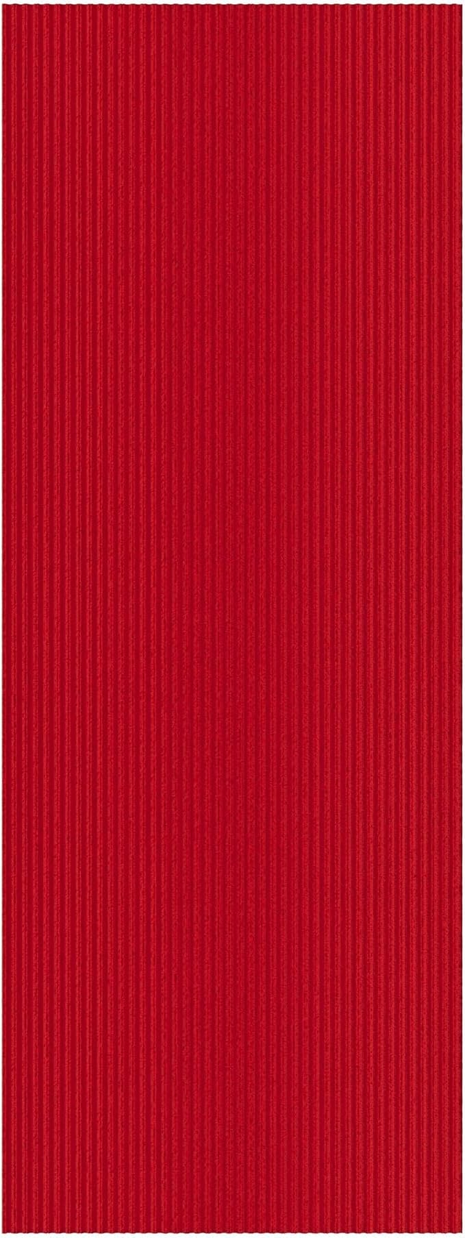 Ottomanson 2' x 6' Hallway Runner with Scraper Pile - Extra Durable Non-Slip Rug Mat for Indoor & Outdoor Use - Ideal for Kitchen, Entryway, Patio & Garage - High-Traffic Carpet, Red