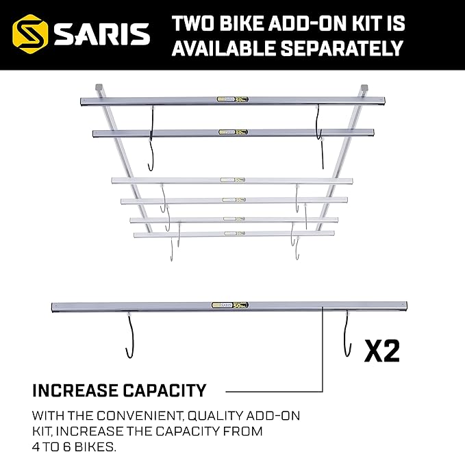 Saris Bike Storage, Cycle Glide Home Bicycle Parking, Ceiling Rack and Add-on-Kit