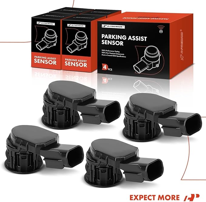A-Premium 4-PC Reverse Backup Parking Assist Sensor Compatible with Select Toyota Models - RAV4 2014-2018, Tacoma 2015-2022, Tundra 2014-2021, Replace# 89341-0C010, 89341-0C020