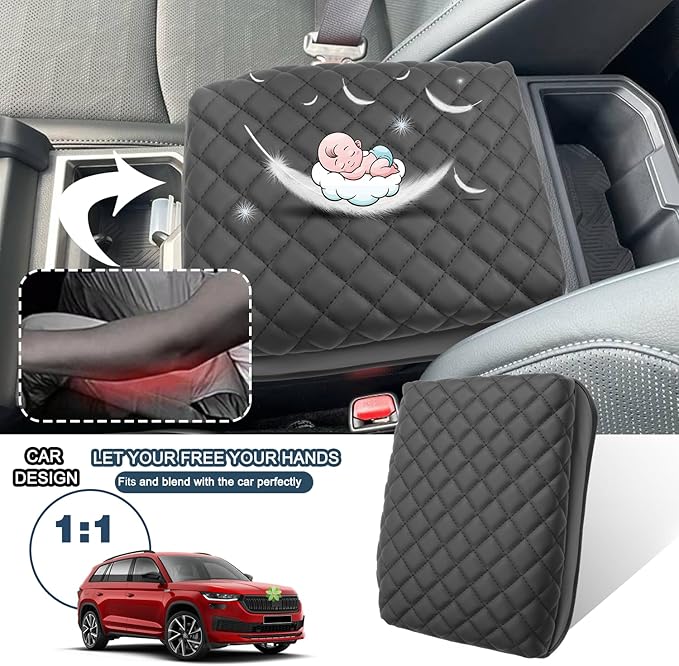 Ruiya 2024 2025 Tacoma Armrest Cover for Toyota Tacoma 2024 Accessories,Soft & Comfy Center Console Cover 2024 Tacoma Armrest Cover Compatible with 2024 Toyota Tacoma SR/SR5/Limited/TRD Sport/TRD Pro