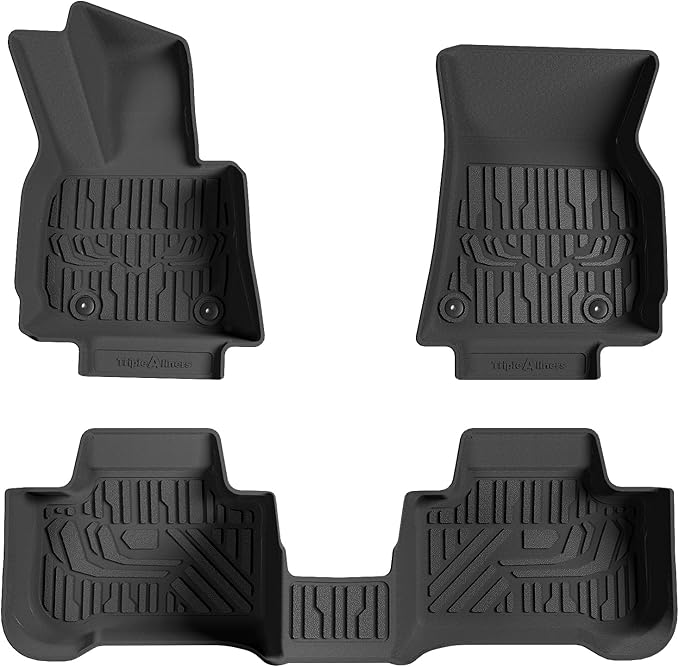 TripleAliners Floor Mats All Weather Compatible with 2025 BMW X3 Accessories 1st & 2nd Row TPE Heavy Duty Protection Odorless Anti-Slip Floor Liners