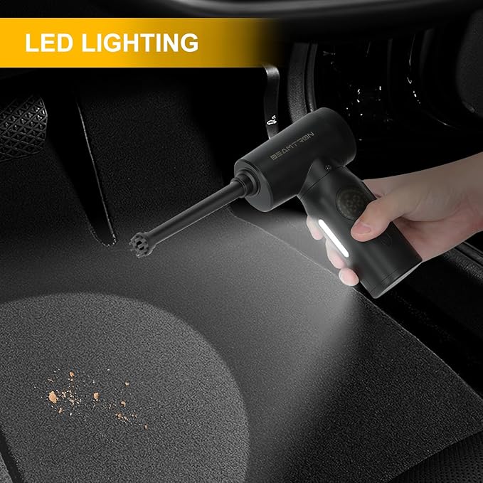 Car Vacuum Cleaner Cordless Handheld Portable - 18000Pa Powerful Suction & Air Blow - Upto 35mins Runtime - 4 Speeds - Brushless Motor- Hand held Vacuum Cleaner for Car Home Office Pet