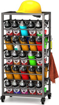50 Can Spray Paint Rack Organizer, Metal Spray Paint Can Storage Holder, Rolling Aerosol Can Cart with Storage Shelf, for Garage, Craft Workrooms
