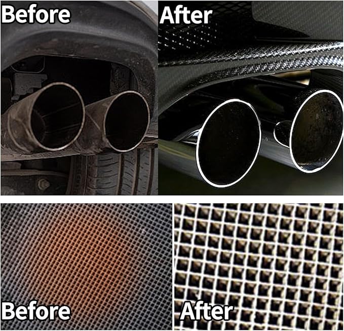 2PCS Catalytic Converter Cleaner Kit, Exhaust System Pipe Carbon Removal Cleaner Treatment Additive Oil, Fuel and Exhaust Pipe Cleaners, Fuel System Treatment Oil for Gas and Diesel Car