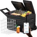 WOLFBOX 12V Car Refrigerator, 40 Quart Dual Zone Car Fridge, Portable Freezer(-8℉~68℉) with 12/24V DC 100/240V AC, APP Control Electric Cooler for Car, RV, Camping, Travel and Home Use