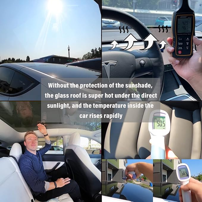 Sze 4Pcs Sunroof Shade for Tesla Model Y 2020-2023 2024 2025 Sunroof Cover Foldable Roof Window Sun Protection Glass Roof Sunshade for Tesla Model Y UV Reflector Sun Visor Primary White