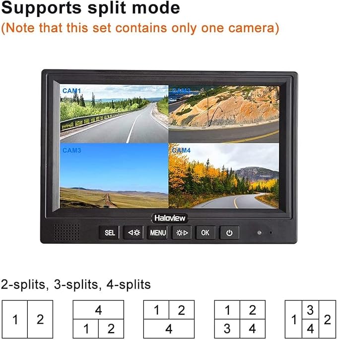 Haloview MC7108 Wireless RV Backup Camera System 7'' Monitor Built in DVR Rear View Camera with Infrared Night Vision and Wide Viewing Angle for Truck/Trailer/RV/Pickups/Camping Car/Van/Farm