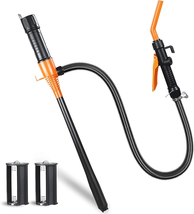 Portable Battery Operated Electric Fuel Transfer Pump, 2.2GPM, for transferring fuel oil, gasoline, diesel and water, easy to use Manual Fuel Pump, Multi-scenario Use Siphon Pumps