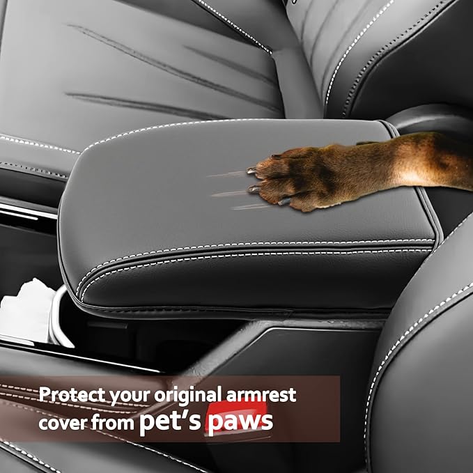 SKTU for 2025 VW Tiguan Accessories Center Console Cover for 2025+ Volkswagen Tiguan (S/SE/SE R-Line Black/SEL R-Line) Armrest Cover 2025 Tiguan Accessories 2025 Tiguan Console Cushion (Thickened)