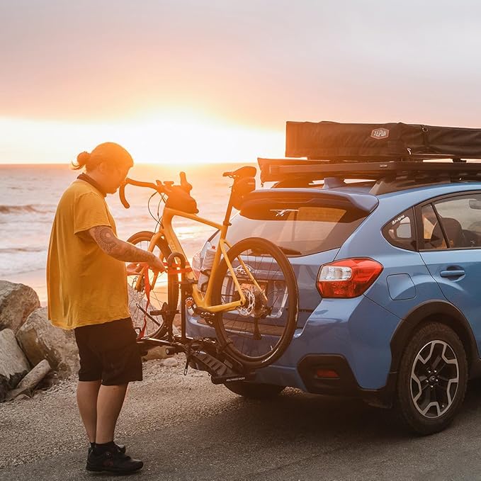 Hollywood Racks Destination 2 Hitch Bike Rack, Transports 2 Bikes up to 35 lbs Each - Lightweight Platform Style Bike Carrier for Car, SUV, or Truck - Secure, Foldable Bicycle Car Racks