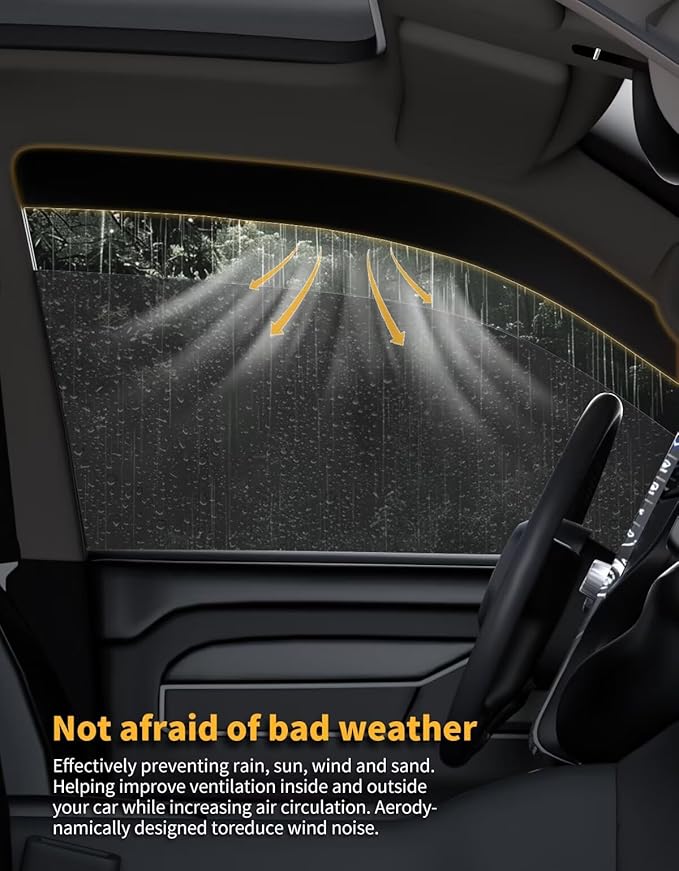 in-Channel Window Rain Guards Fit for Dodge Durango 2011-2025 Extra Durable Window Visors Window Deflectors Vent Visors Vent Shades Car Accessories-4 pcs 2-Q15