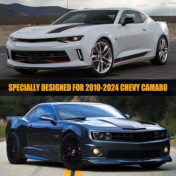 Waterproof Car Covers Replace for 2010-2025 Chevy Camaro, Multilayer Heavy Duty with Cotton Liner All Weather Custom-fit Car Cover with Zipper Door, Windproof Bands for Snow Rain Dust Protection