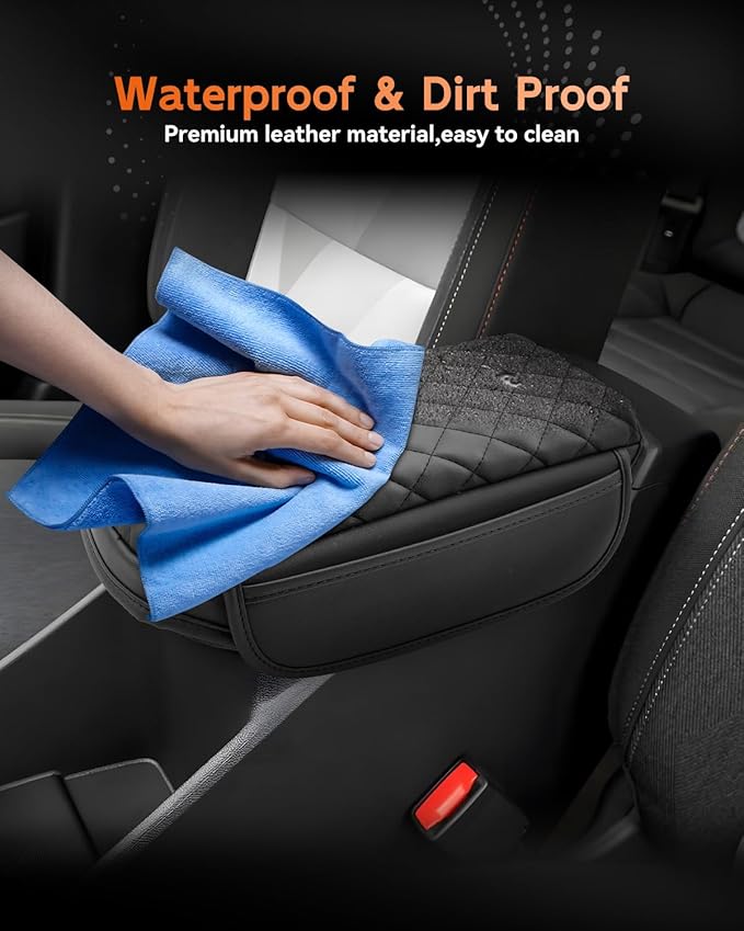 CDEFG for Chevrolet Trax 2024-2025 Center Console Cover Armrest Box Cover for Chevy Trax (LS, 1RS, LT, 2RS, ACTIV) Accessories Arm Rest Protector Leather Checkered Padded Side Pocket