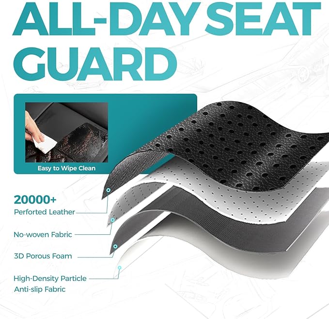 for Toyota Camry Seat Covers XLE XSE V6 2018 2019 2020 2021 2022 2023 2024 - Waterproof Breathable Leather Seat Covers for Cars, Custom Fit Car Seat Covers Full Set, Black Not for Hybrid