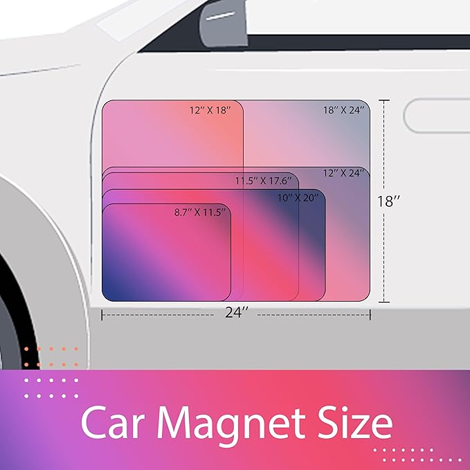 Custom Car Magnet for Business 2-Pack Vivid Printing Reflective Fade-Resistant Material Car Advertising Sign Personalized Magnetic Sheets for Vehicles Multi Size 12x24in