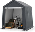 Tangkula 6x6.5Ft Portable Shed, Outdoor Storage Shelter with Waterproof Cover & Roll-up Zipper Door, Ratchet Strap, Heavy Duty Portable Storage Tents for Outside, Bikes, Garden Tools, Motorcycles