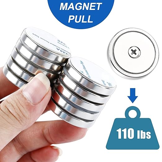 LOVIMAG 50 Pack Strong Magnets, 110 lbs Neodymium Magnets with Screws for Wall Mounting, Door Magnet for Kitchen Doors, Rare Earth Magnet for Holding Tools Lifting,Tool Organizer