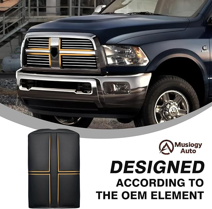 Muslogy Center Console Armrest Cover Compatible with Dodge Ram1500/2500/3500 2002-2012 Comfort Armrest Pad Arm Rest Cushion Vegan Leather Protector Regular Thick(Jump Seat ONLY)