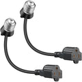 Feekoon 2 Pack 3 Outlet Light Socket Adapter, Convert E26/E27 Bulb Socket to 3 Prong Outlet with Extension Cord, Light Bulb Plug Adapter Converter Suitable for Outdoor Porch Garage Patio Use (Black)