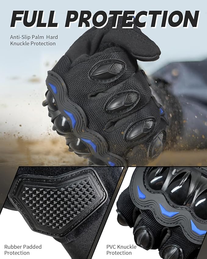 Motorcycle Gloves,Touchscreen Motorbike Gloves with Hard Knuckle Tactical Gloves Riding Gloves Anti-Slip Airsoft Gloves
