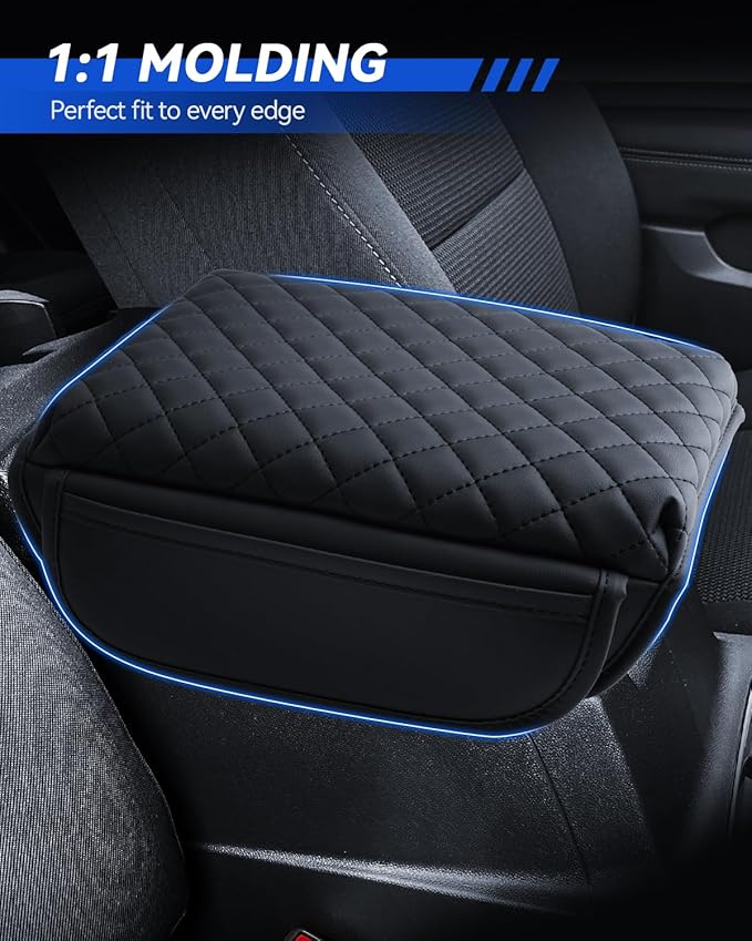 Armrest Cover for 2023 2024 2025 Chevy Colorado & 2023 2024 2025 GMC Canyon Accessories Center Console Middle Lid Pad Protector for Car Elbow Rest-Thickened with 2 Side Pocket
