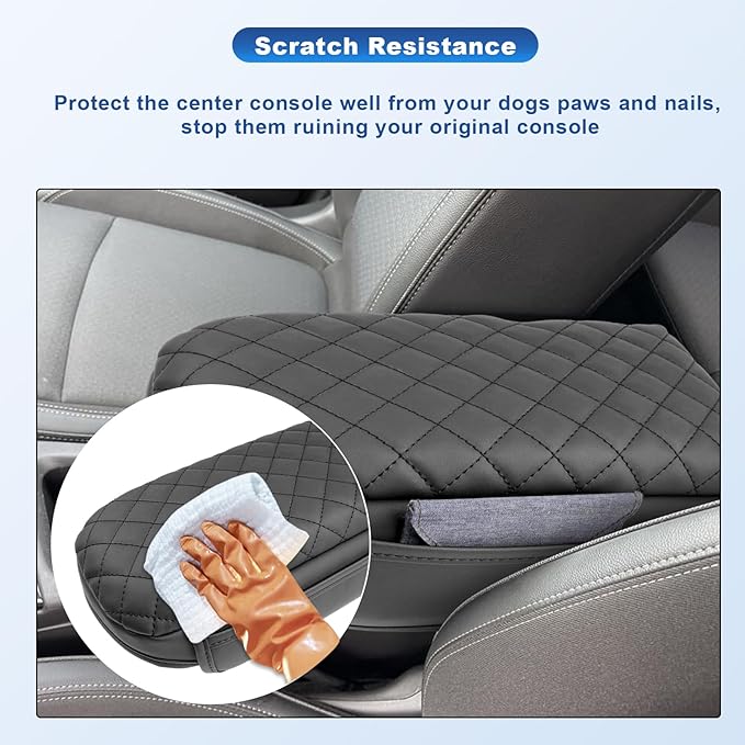 CDEFG 2024 2025 Trax Center Console Cover for 2024 2025 Chevy Trax Armrest Cover Middle Console Pad Arm Rest Cover 2024 Trax 2025 Accessories (w/Pockets)
