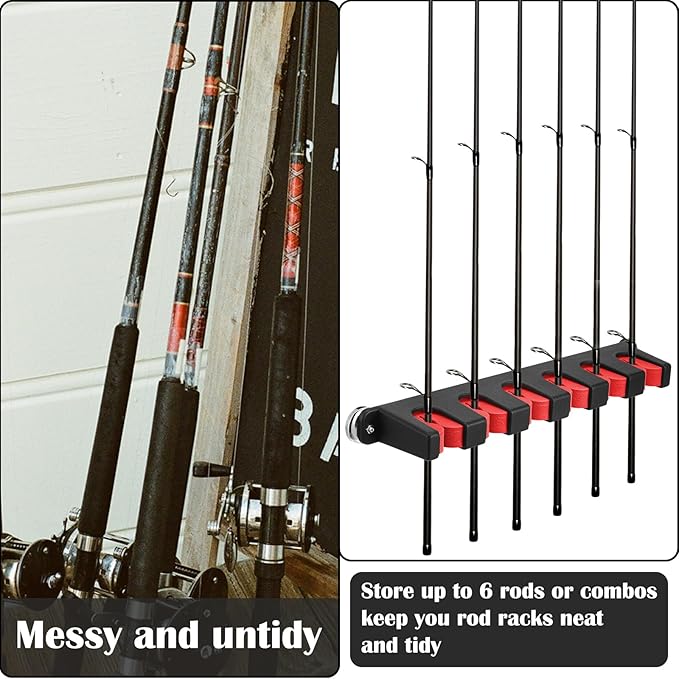 2 Pcs Magnetic Fishing Rod Holder for Car Fishing Pole Rack Vertical Rod Storage Holders for Truck Bed Boat Wall Garage Door