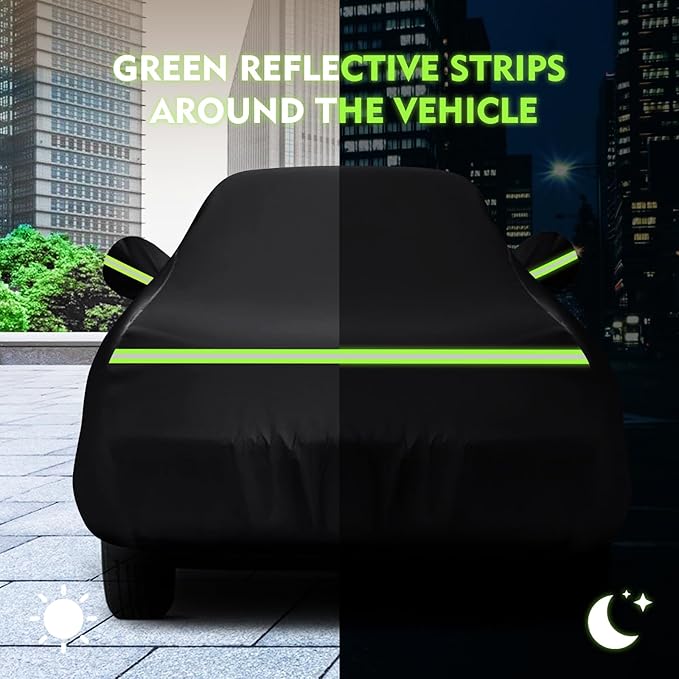 QUNSUNUS Waterproof Car Cover for Oldsmobile Cutlass 1966-1980/1988, Outdoor Car Cover with Zipper, Full Exterior Car Covers for Automobiles All Weather with Wind, Sun, UV and Dust Protection
