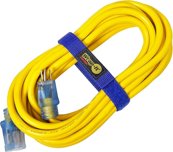 Quick-Straps by Wrap-It Storage - 18" (8-Pack) Blue - Hook and Loop Hose and Cable Organizers