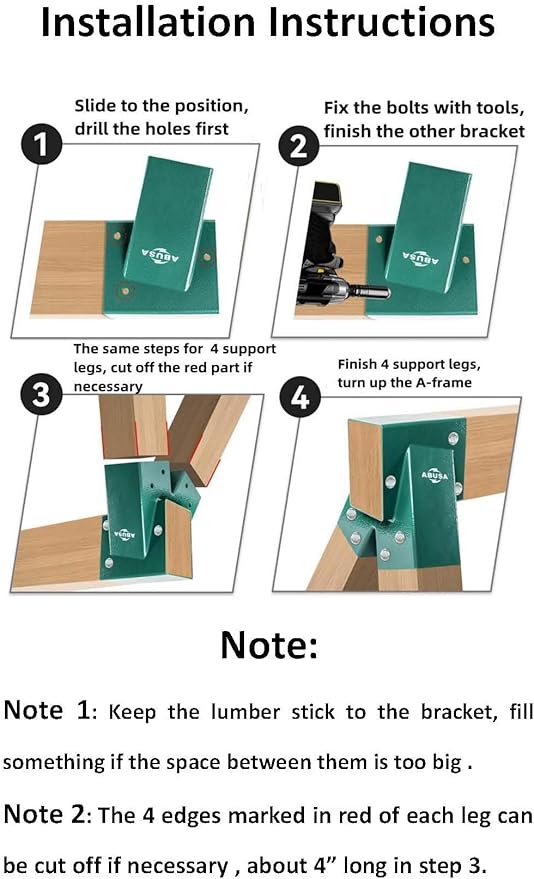 Heavy Duty Swing Sets Brackets Including 2 A-Frame Swing Set Brackets and 4 Swing Hangers for Playground Equipment Mounting Parts Hardware Included (Bronze)