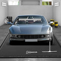 Garage Floor Mat 7'9" x 18' Upgraded Satin Finish Texture Non-Slip Containment Mat Waterproof Garage Floor Mat for Under Car Heavy Duty Protection Mat with Floor Squeegee for All Seasons