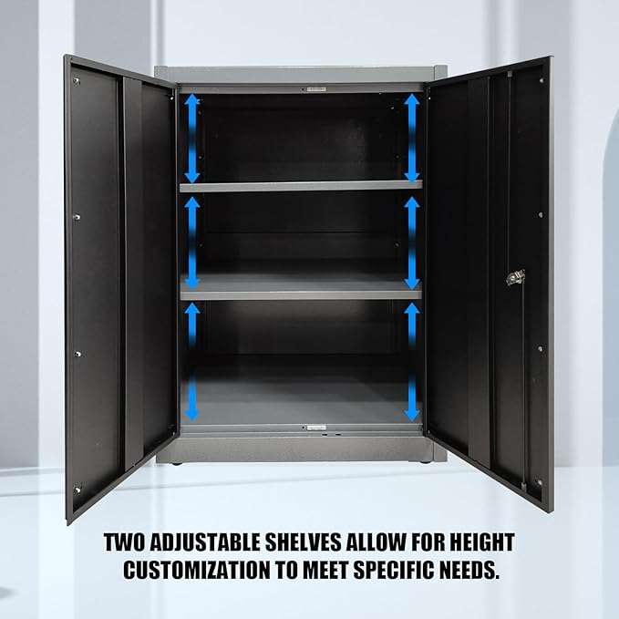 JZD Metal Garage Cabinet Set, Heavy Duty, Tool Cabinets with Drawers, for Workshop Utility Room, No Wall Mounting Needed