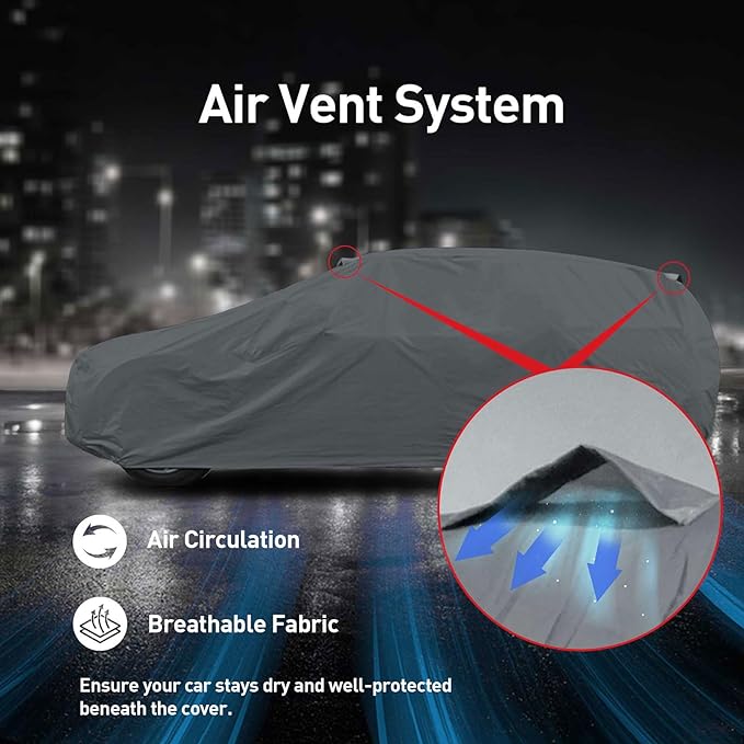 USCarCover Supreme Car Cover for Jeep Willys 1940-1957 SUV 2-Door All Weather Protection Semi Custom Fit Full Coverage Dust, Sun, Snow, Rain, Hail Protection IndoorOutdoor gray Small