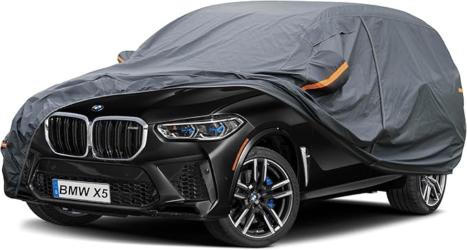 Premium Car Cover Custom Fit BMW X5 (2007-2025), 16 Layers Heavy Duty Car Cover Waterproof All Weather with Zipper Door for Sun Rain Snow Dust Uv Protection