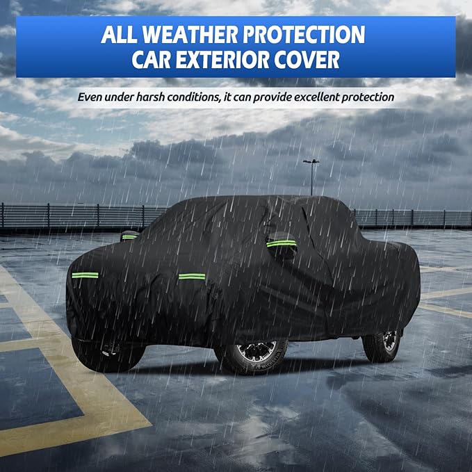 Car Cover Custom Fit for Toyota Tundra 5.5Ft Bed 2000-2025, Migaven Waterproof Full Exterior Cover Sun Rain Protection with Door Zipper and Cotton Lining