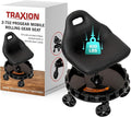 Traxion 400lb Capacity 2-702 Carbon Fiber Simulated Progear Mobile Rolling Gear Seat