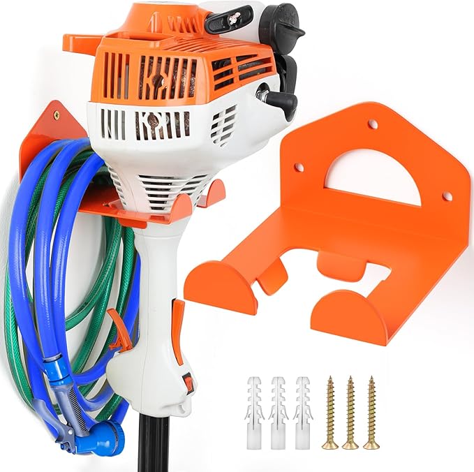 Weed Eater Hanger, Garage Organization Wall Hanger, Weed Eater Holder Heavy-Duty String Trimmer Rack for Hedge Trimmer, Garden Tools, Garage, 1 Pack