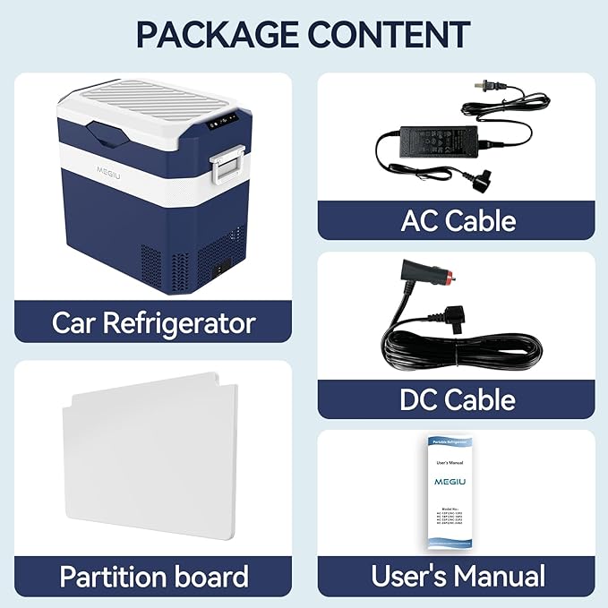 Car Fridge Portable 12V Refrigerator 40 Quart 12 Volt Freezer Compressor Cooler 12V/24V DC 110～240 V AC for Truck Van RV Camper SUV and Home Use (HC-38P5)