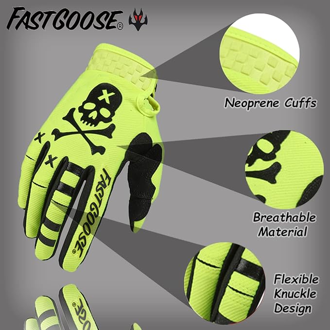 Dirt Bike Motorcycle Gloves - Motocross, Motorbike & ATV Off Road Racing Sports Cycling Gloves