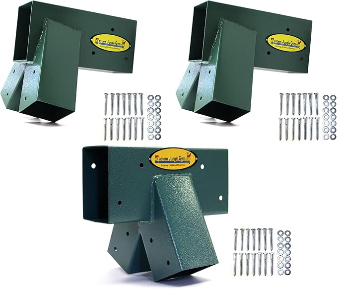 Eastern Jungle Gym Swing Set Bracket Kit with 2 Easy 1-2-3 A-Frame Brackets and 1 Easy 1-2-3 A-Frame Middle Bracket