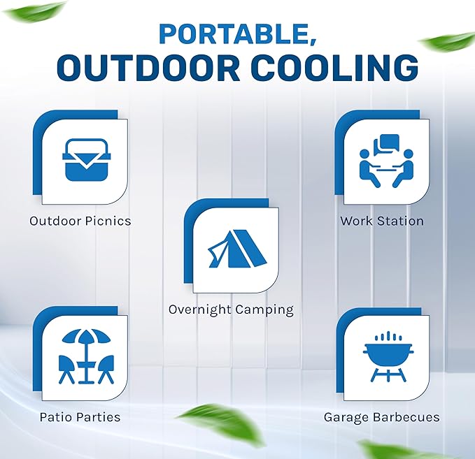 Portable Swamp Coolers - 1300 CFM MC18M Evaporative Air Cooler with 2-Speed Fan, 53.4 dB - 500 sq. ft. Coverage Evaporative Air Cooler Portable High Velocity Outdoor Cooling Fan by Hessaire - White