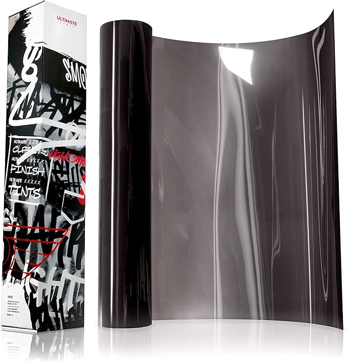 VViViD+ Ultimate Headlight Taillight Tint Vinyl Wrap (12" x 7ft, Light Smoke)