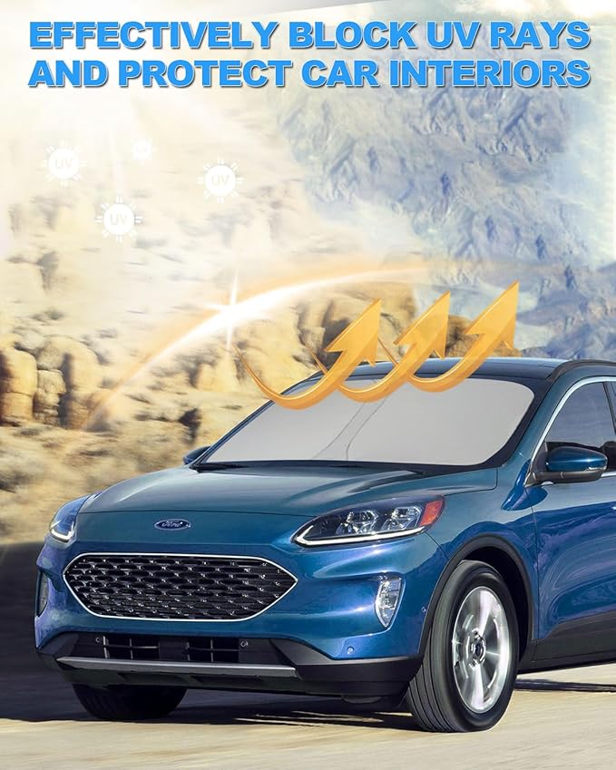 2025 Upgrade Front Windshield Sunshade fit for Ford Escape 2020-2025 Reflector Foldable Car Shade Automotive Windshield Sunshades Ford Escape Windshield Sun Shade |Keeps Your Vehicle Cool|