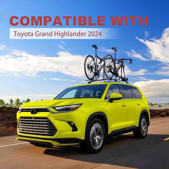 KINGGERI Lockable 260LBS Roof Rack Cross Bars Compatible with Toyota Grand Highlander & Lexus TX 2024 2025(with Flush Side Rails), Heavy Duty Aluminum Roof Rails Crossbars Rooftop Luggage Racks