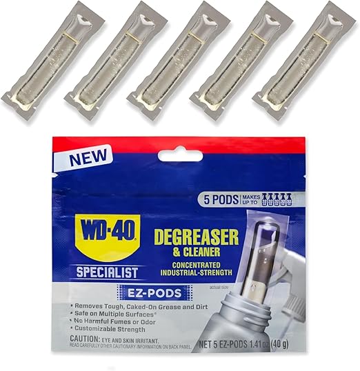 WD-40 Specialist Degreaser and Cleaner EZ-PODS, Customizable Industrial-Strength Concentrate, Multi-Surface Cleaning Solution, 6-Pack of 5-Count, 30 PODS Total